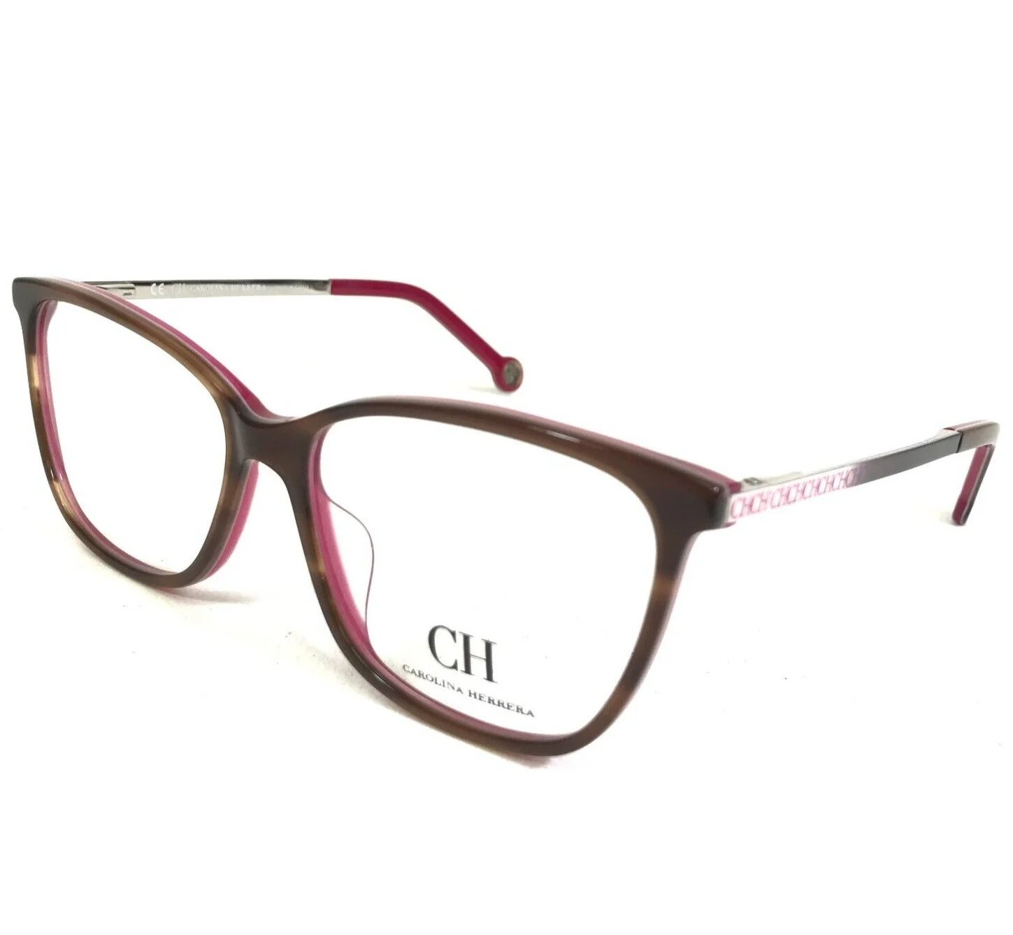 Carolina Herrera Eyeglasses Frames VHE758K COL.06BA Pink Red Tortoise 54-16-135