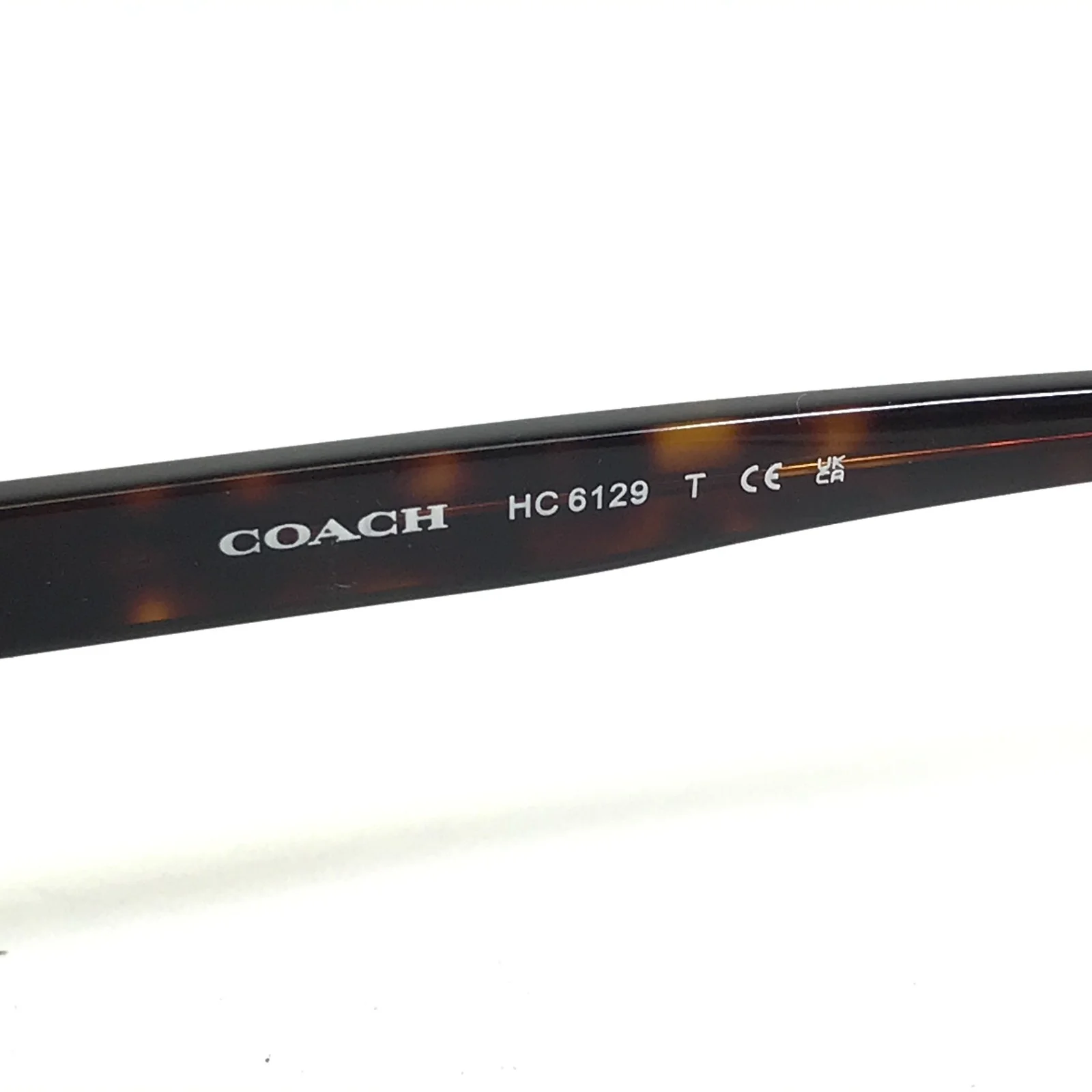 Coach Eyeglasses Frames HC6129 5446 Black/Tortoise Cat Eye Gold Logos 54-16-140 2