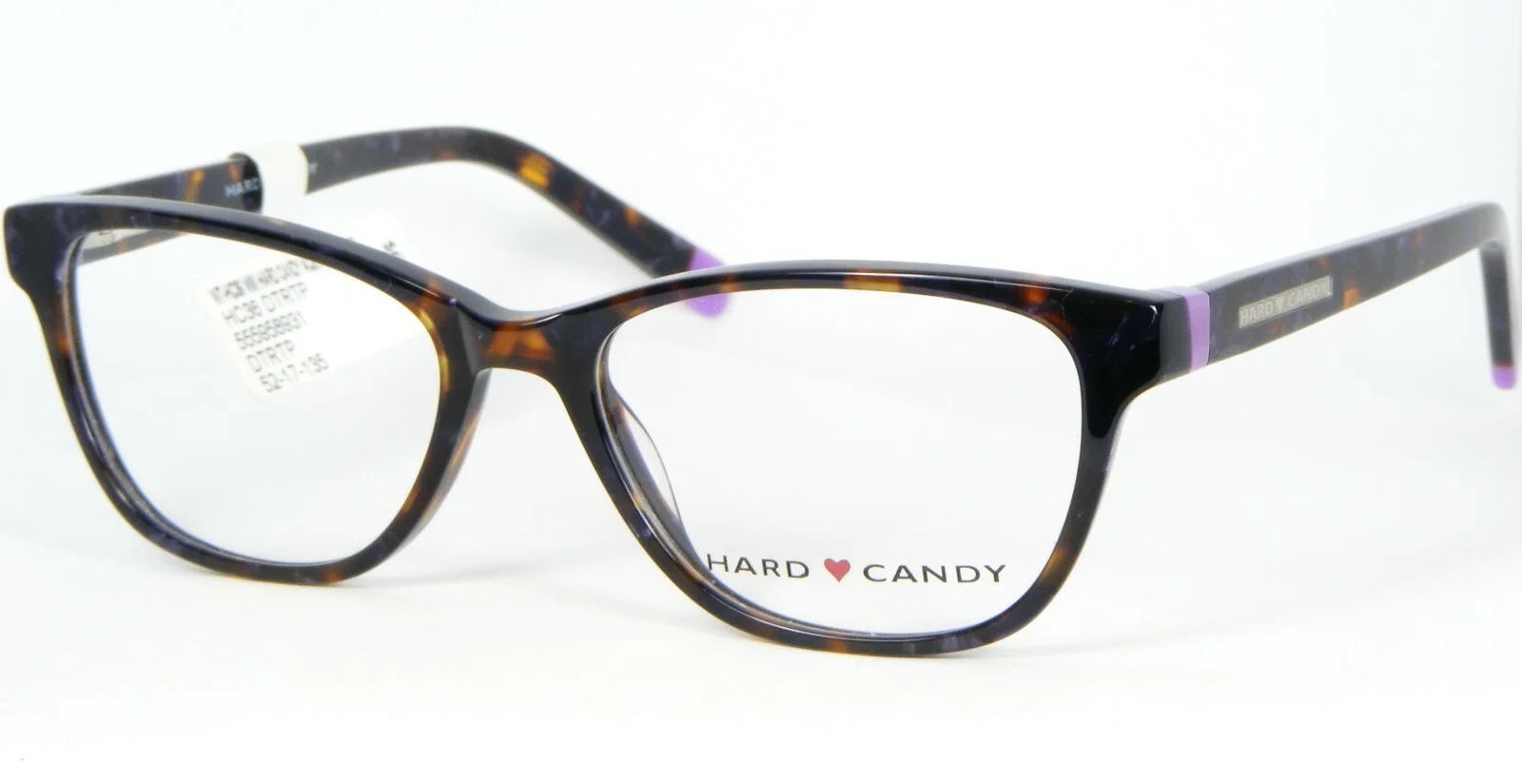 W/ TAG HARD CANDY HC36 DTRTP DARK TORTOISE PURPLE EYEGLASSES GLASSES 52-17-135mm